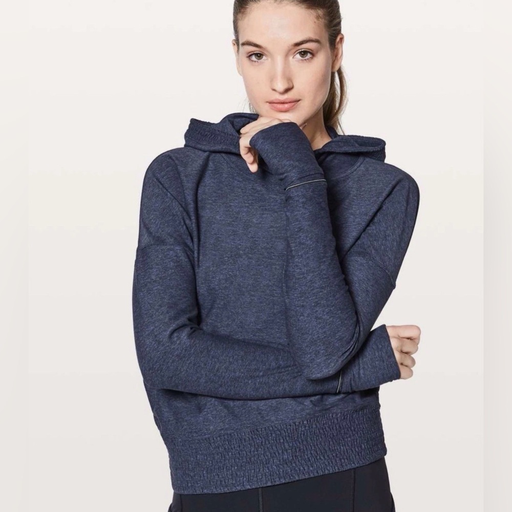 LULULEMON Lead The Pack Hoodie Rulu Sweatshirt Heathered Stony Grape Black 4
